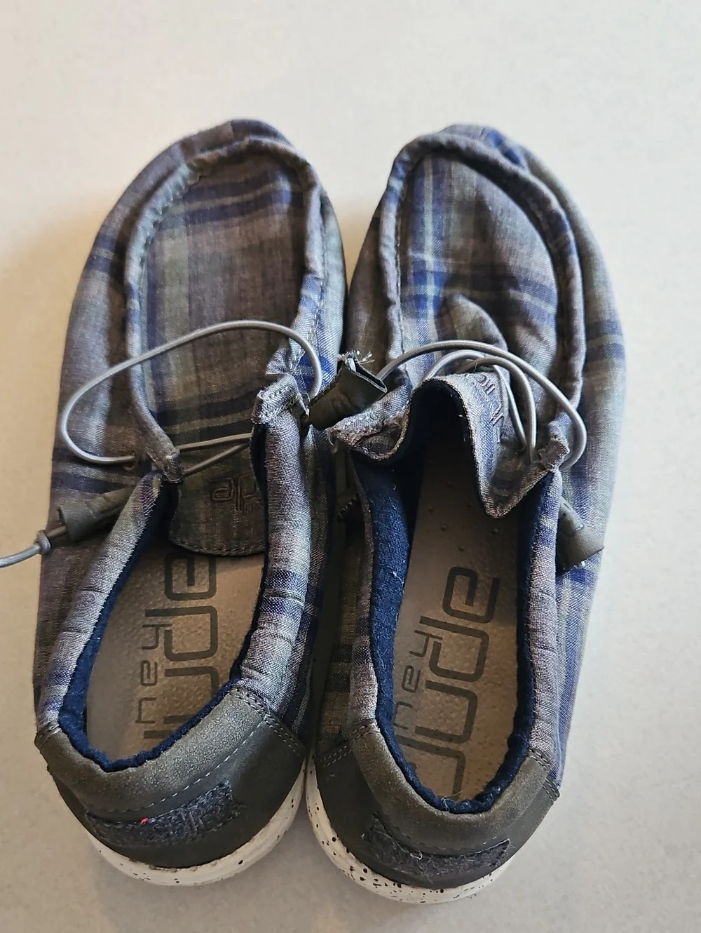 Hey Dude Funk Plaid Blue Grey